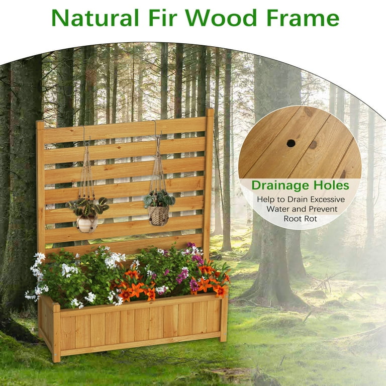 GDLF Air Conditioner Fence 3 Panels Outdoor Wood Privacy Screen with  Planter Box to Hide AC Unit & Trash Enclosure No-Dig Kit 33" W x 38" H -  Walmart.com