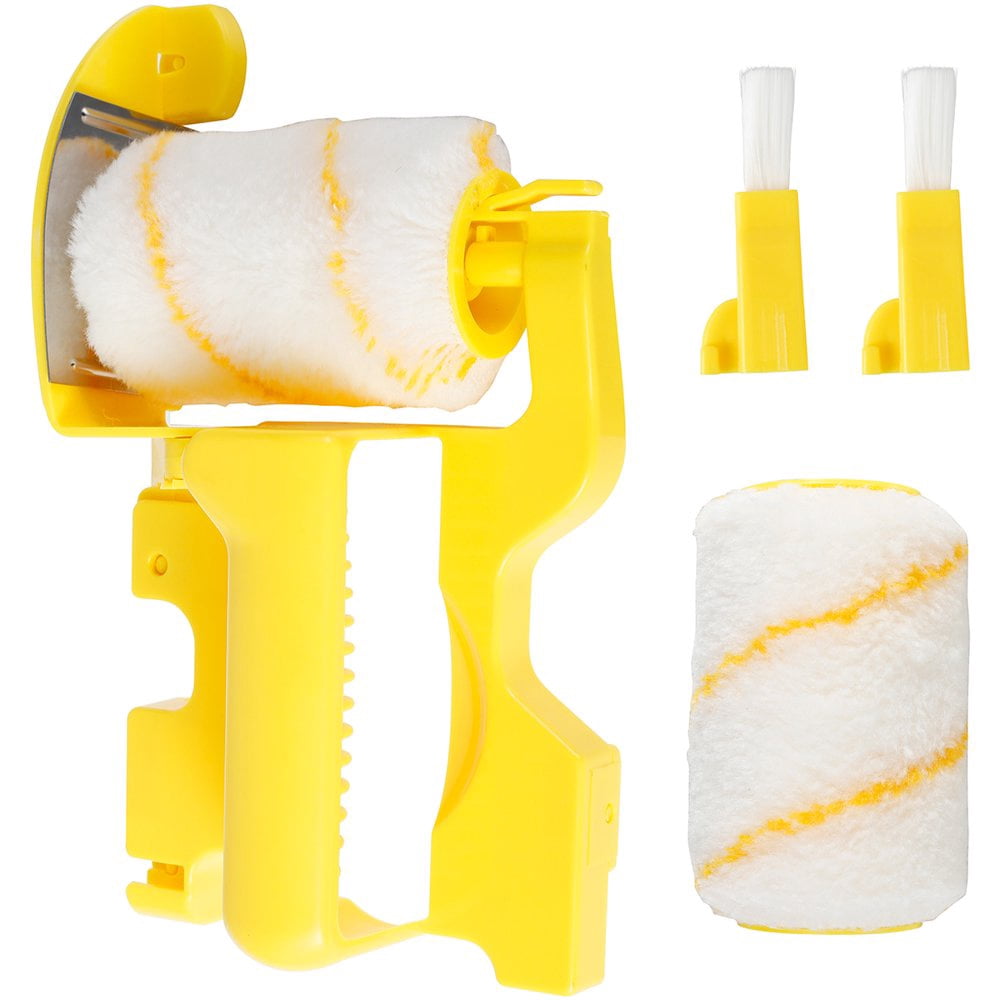 CNKOO 12/9 inch Paint Edger Roller Brush Hand-held Clean-Cut Paint Roller Brush Portable Paint Edger Tool with Roller and Brush for Home Room Wall Ceiling Window Painting