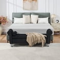thumbnail image 3 of Dtwnek 62.2 Inch Soft Velvet Storage Bench with Wood Frame, Suitable for Bedroom, Living Room, Black, 3 of 8