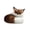 Coffee, variant on Brown Brown Faux Fur Sleeping Fox Ornament Mini Plush Animal Figure For Christmas Decor