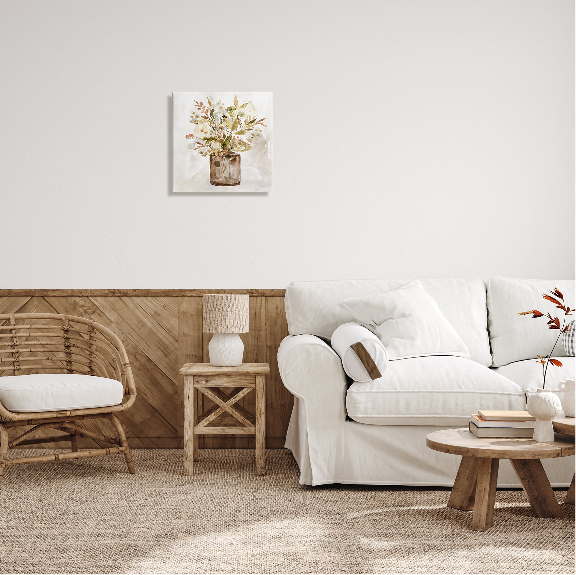 Stupell Industries Earthy Mixed Botanicals Floral Blossoms Watercolor Detail Painting Gallery Wrapped Canvas Print Wall Art, Design by Carol Robinson