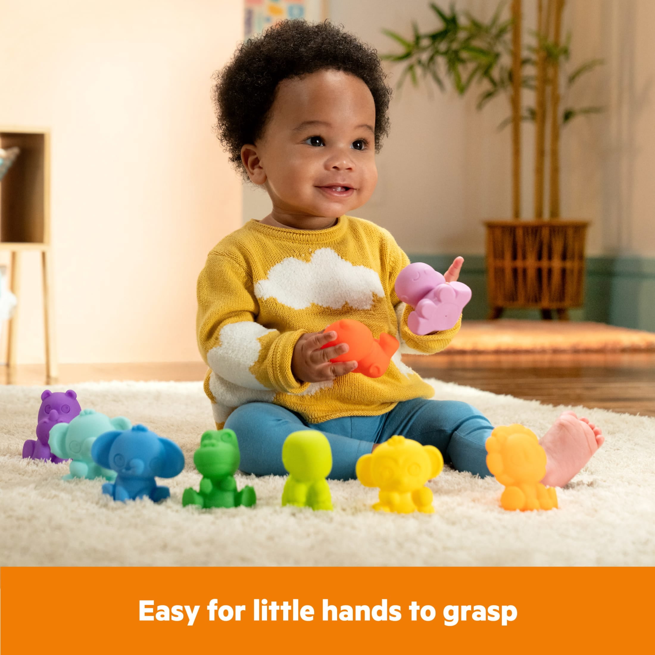 Bright Starts Cubes & Cuties Gift Set, Multi-Colored Bath Toys, Infant, 18pcs