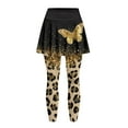 thumbnail image 3 of FUIALDOLG Butterfly and Leopard Golf Skirt with Leggings for Women Tummy Control Yoga Pants Soft Comfy Tennis Skirted Leggings with Pockets Gym Workout Athletic Pants with Pocket,Size S, 3 of 7