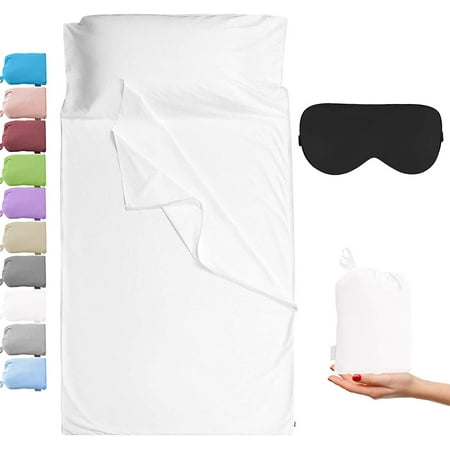 Acazmpar Fleece Sleeping Bag Liner Travel Sleep Sack With Full