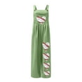 thumbnail image 4 of Dyegold Jumpsuits for Women Casual, Womens Jumpsuits and Rompers Fashion Baggy Loose Bib Heart Baseball Print Square Neck Sleeveless Rompers Overalls, 4 of 4