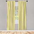 thumbnail image 3 of Ambesonne Vintage Curtains, Retro Style Stripes, Pair of 28"x84", Pale Yellow White, 3 of 5