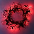 thumbnail image 2 of Guirnalda decorativa de Halloween con luces, adornos para fiestas espeluznantes, guirnalda luminosa para puerta de entrada y pared, 2 of 9