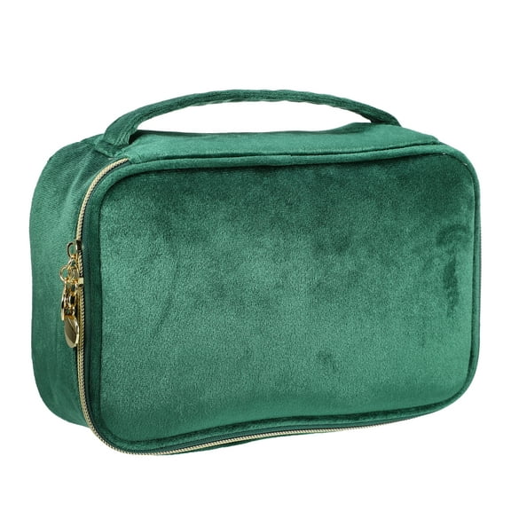 Unique Bargains Velvet Makeup Bag Multifunctional Cosmetic Bag for Women Suitable for Lipstick Eye Shadow Green