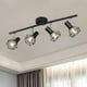 thumbnail image 1 of Lámpara de techo LED con 4 focos giratorios ajustables, lámpara de techo industrial retro en jaula de metal negra, focos de techo, iluminación colgante, foco LED para cocina, pasillo, sala de estar,, 1 of 5