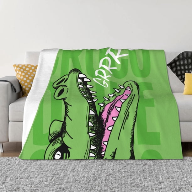 Balery CROCODILE HEAD Manta de Franela con Dibujo, Lujo Ultra Suave y Cálido, Antipelusa y Resistente a las Arrugas para Cama, Sofá, Camping -40"x30"