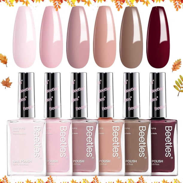 Set de esmaltes de uñas Beetles Coconut Mousse, 6 unidades, secado rápido