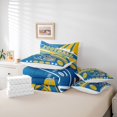 thumbnail image 6 of Feelyou Modern Rugby Helmet Twin Bedding Sets 7-Piece for Kids, Stripes Blue Gold Bedding Comforter Set, Eat Sleep Sports Reversible Sheet Sets, Luxury Bedroom Decor, 6 of 8