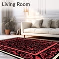 thumbnail image 2 of ODIKA 8x10 Machine Washable Non-Slip Area Rug, Floral Scrollwork Symphony with Baroque Petal Whorls and Lattice Detailing Ultra Soft Rug, None, 661566, 2 of 7