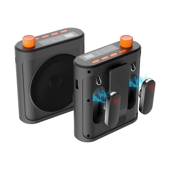 Portable Voice Amplifier with 2 Wireless Microphones for Teachers & Elderly Rechargeable Sound