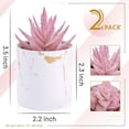 thumbnail image 5 of Set of 2 Succulents Plants Artificial Mini Fake Succulents Plants for Office Desk Accessories for Women Pink Home Vanity Decor, 5 of 6
