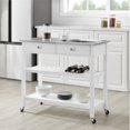 thumbnail image 2 of Crosley Chloe Stainless Steel Top Kitchen Cart in White, 2 of 18