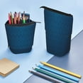 thumbnail image 4 of Xecao Dark Blue Print Telescopic Pencil Bag Pen Holder Pop Up Stationery Case Stand-up Retractable Transformer Bag Standing Organizer, 4 of 6