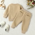 thumbnail image 4 of Gerichy Toddler Baby Boy Clothes Fall Winter Outfit, Baby Boys Girls Long Sleeve Solid Sweatshirt Tops Blouse Warm Pants Trousers Outfit Set Clothes 2PCS, 4 of 8