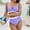 Purple, variant on UTSJKR Women's High Waisted Bikini Sets V Neck Two Piece Swimsuit Color Block Twist Front Tummy Control Bathing Suits White S