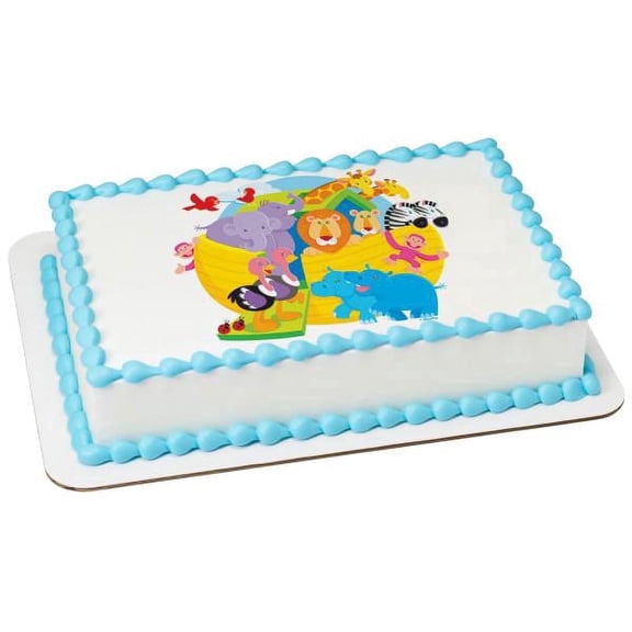 Baby Shower Noah's Ark Edible Cake Topper Image