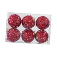 thumbnail image 3 of 6 adornos navideños de bolas para árbol de Navidad, adornos colgantes de 8 cm para lentejuelas rojas, 3 of 9