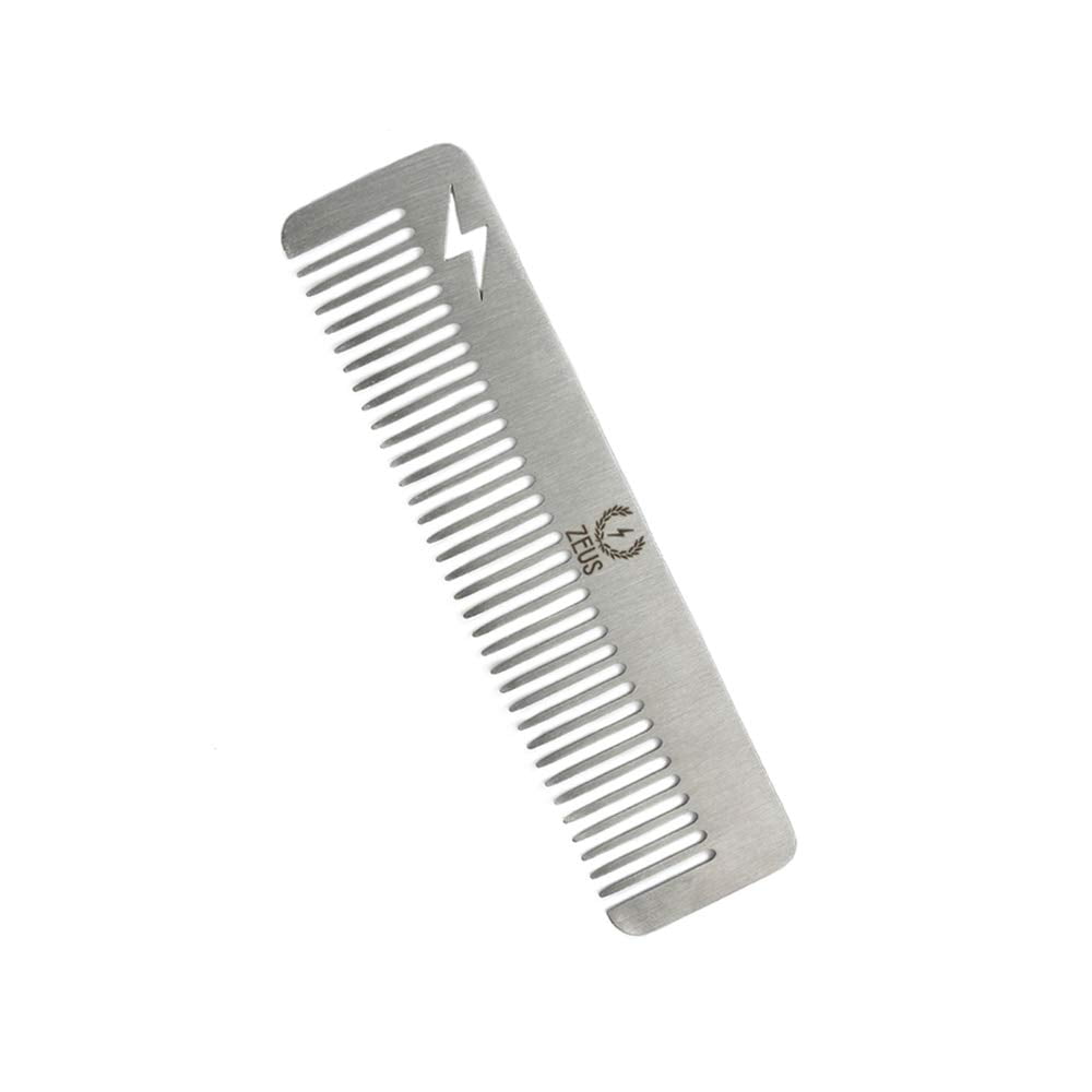 Zeus Stainless Steel Comb Thunderbolt - Hair/Beard Comb for Men! (Comb) -  