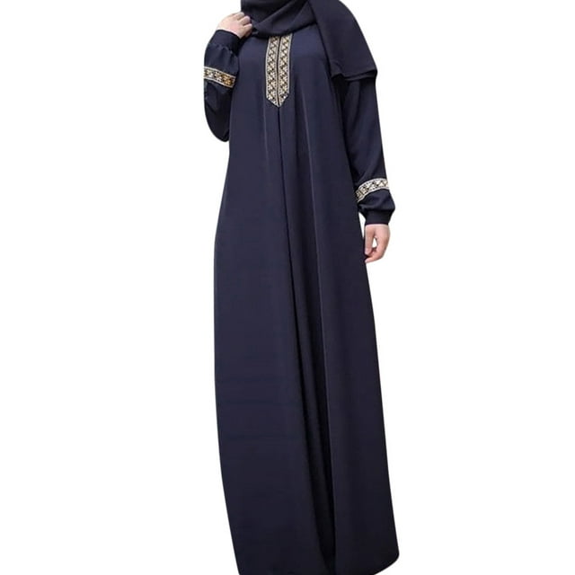 2025 Robe Musulmane Femmes Grande Taille Robes Imprimées pour Femmes Abaya Jilbab Maxi Musulmane s Robe Foulard Décontractée Caftan Long Femmes