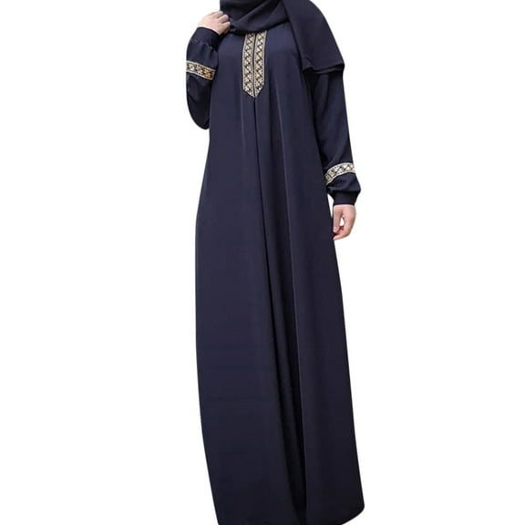 Womens under $10 2026 ! asdoklhq Ladies Dresses $5,Women Plus Size Print Abaya Jilbab Muslim Maxi Dress Casual Kaftan Long Dress