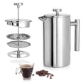 thumbnail image 2 of Durable 304 Stainless Steel French Press Coffee & Tea Maker with Double-Layer Filter – 1000ML Capacity, Manual Brewing Control, Rust-Resistant, Easy to Clean, Compact & Portable for Home/Travel Use,, 2 of 5