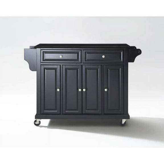 Durable Solid Hardwood Mobile Kitchen Cart with Elegant Raised Panel Doors and Ample Storage Space
