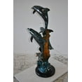 thumbnail image 5 of Nifao Three Large Dolphins on A Coral Bronze Statue – Home Decor Sculpture, 20"L x 18"W x 41"H, 5 of 9