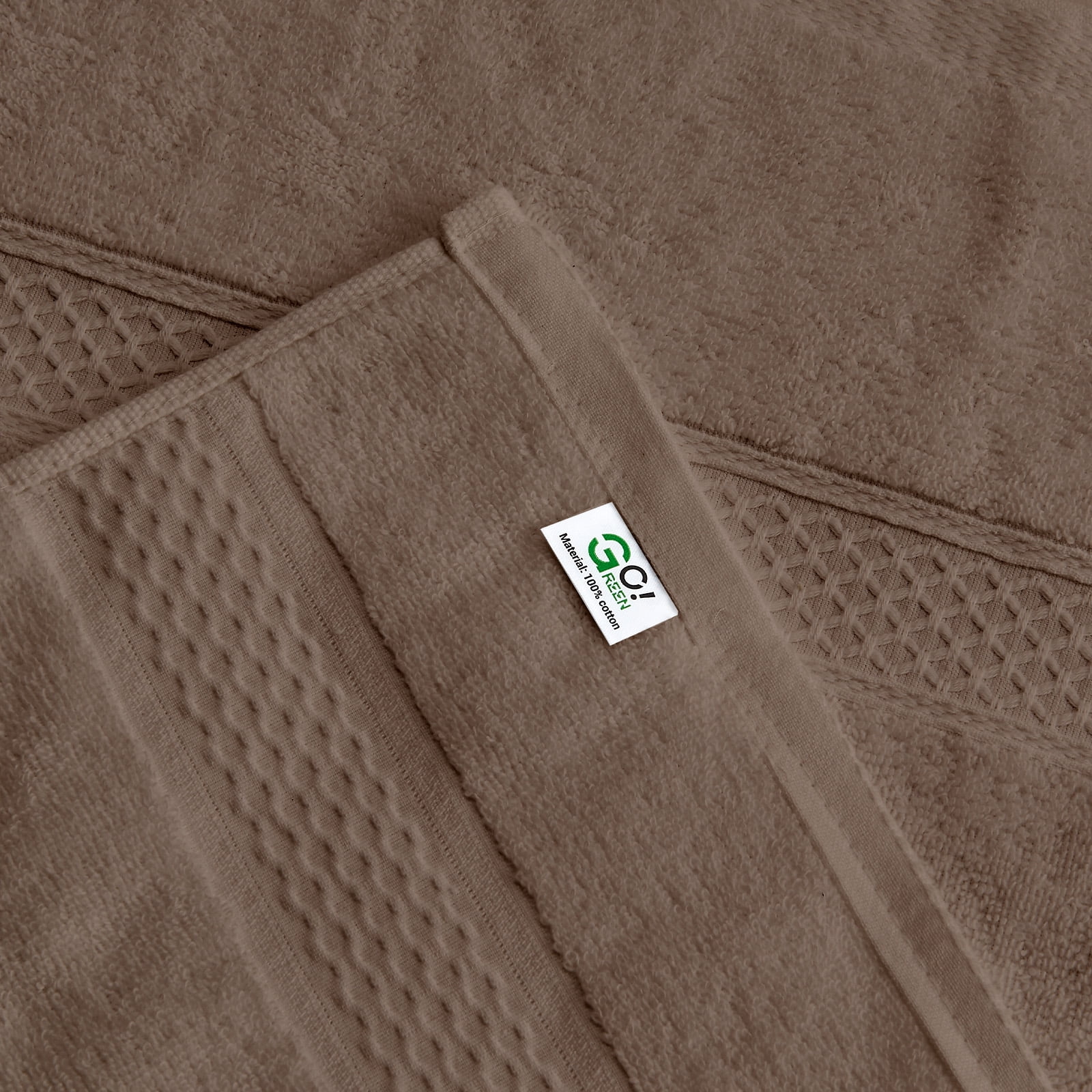 Gogreen 100% Cotton 4-Pack Bath Towel Sets of 4, Bath Towel Highly Absorbent Towels for Bathroom, Gym, Hotel (Brown)