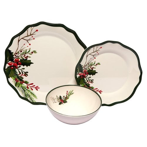Melange Winter Bouquet Melamine 12 Piece Dinnerware Set Walmart Com Walmart Com