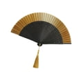 thumbnail image 4 of Abanico plegable, ventilador portátil de estilo chinoiserie, ideal para bodas y fiestas de cumpleaños. Amarillo, 4 of 9