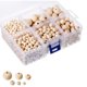 thumbnail image 1 of 1105 pcs wooden beads for threading, natural wooden balls with holes 20mm 16mm 12mm 10mm - WELLNGS, 1 of 4