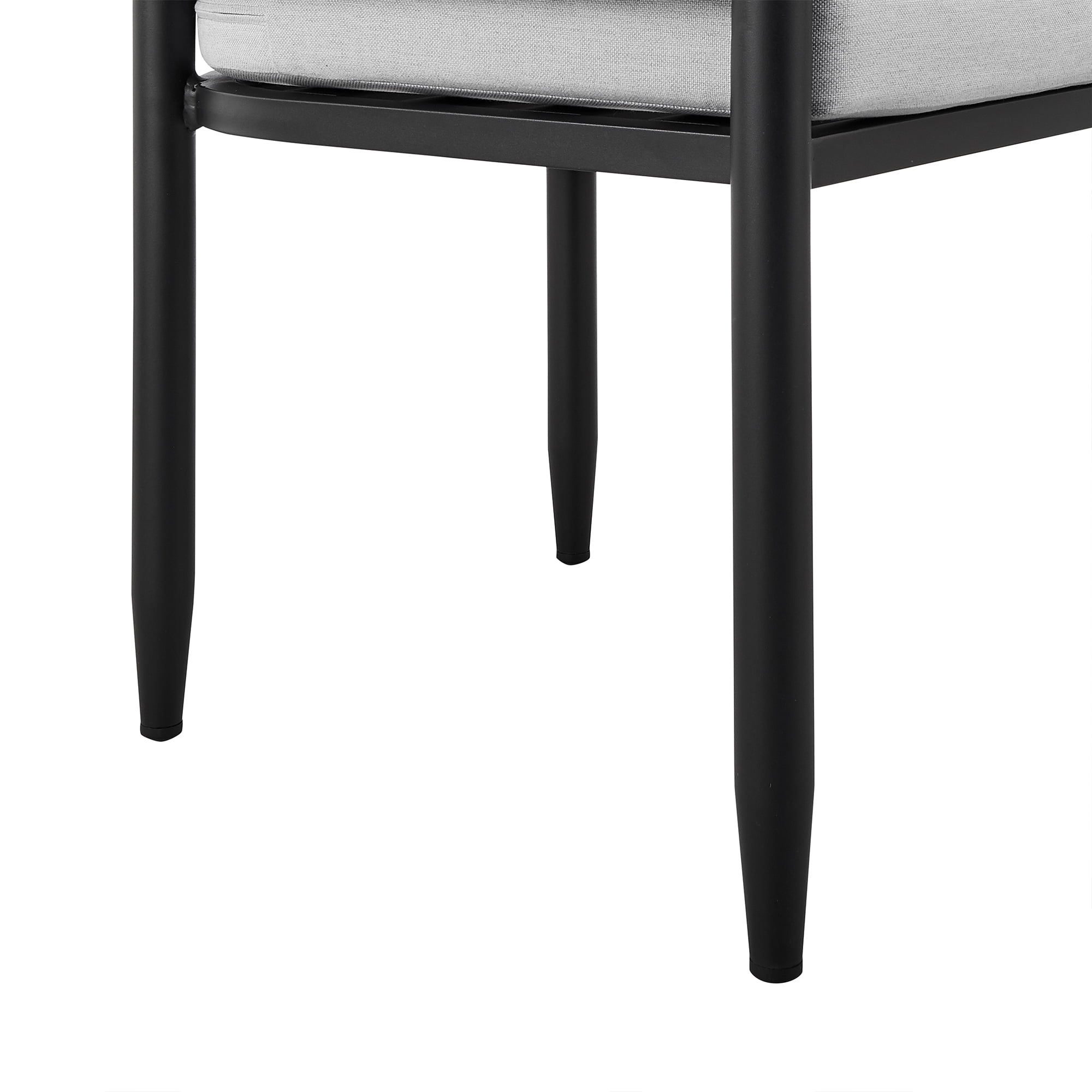 Felicia Outdoor Patio Dining Chair in Aluminum with Grey Rope and Cushions - Set of 2