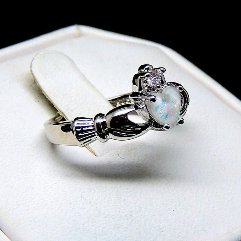 Fire opal deals claddagh ring