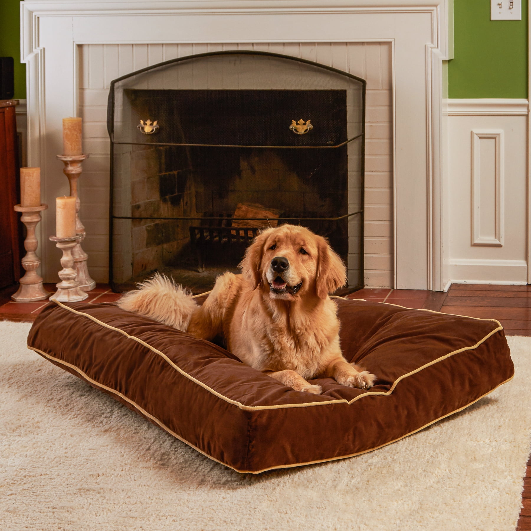 Happy Hounds Buster Rectangle Pillow Style Dog Bed, Cocoa, Large (48 x 36 in.)