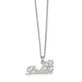thumbnail image 1 of Sterling Silver & 12K Butterfly Believe Necklace (Weight: 2.52 Grams, Length: 18 Inches), 1 of 2