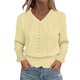 thumbnail image 2 of Ailaofu Womens Tops V Dressy Casual Neck Long Sleeve Shirts Buttons Business Casual Tops, 2 of 6