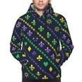 thumbnail image 5 of Bingfone Mardi Gras Strings Of Beads Men'S Drawstring Hoodie Long Sleeve Pocket Sweatshirts-Large, 5 of 9