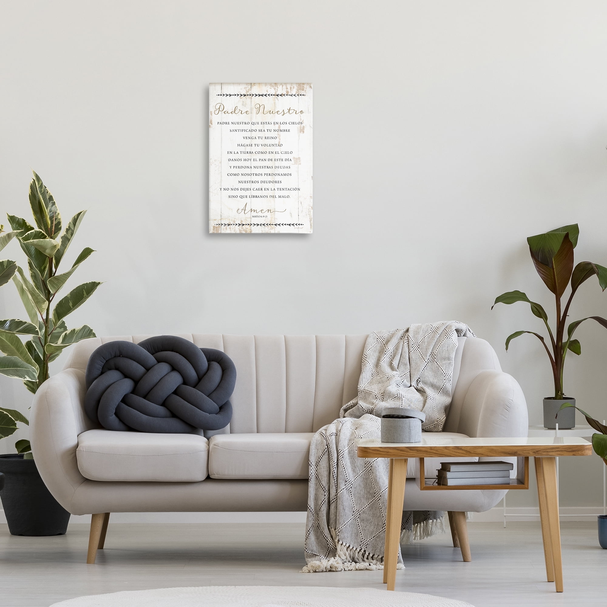 Stupell Industries Padre Nuestro Oración Religious Quotes and Sayings Painting Wrapped Canvas Art Print Wall Art, 24 x 16