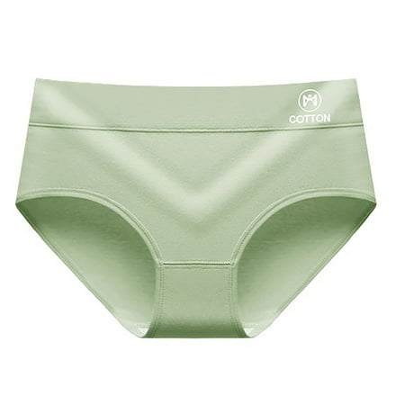 DQRPSEETB Women s Solid Color Mid High Waist Cotton Material High Stretch Plus Size Loose Comfortable Fit Casual Underwear Soft Breathable Panties