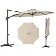 thumbnail image 1 of Costway Parasol Déporté de Patio 10 Pi avec Rotation à 360°, Inclinaison Facile, 8 Baleines Beige, 1 of 10