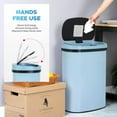 thumbnail image 2 of FDW 13Gal Blue Touchless Trash Can - Stainless Steel Auto Lid for Kitchen/Office, 2 of 7
