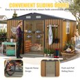 thumbnail image 4 of 10x12 FT Outdoor Storage Shed with Sliding Doors, Extra Large Metal Shed with Open Firewood Bay, Outside Steel Tiny House for Garden, Backyard, Patio Utility, Tool Storage, Yellow, 4 of 9