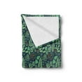 thumbnail image 2 of Garden Soft Flannel Fleece Throw Blanket, Various Leaves and Berries Fresh Spring Foliage on Dark Background, Cozy Plush for Indoor and Outdoor Use, 50" x 60", Dark Blue Orange, by Ambesonne, 2 of 5