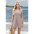 thumbnail image 4 of Women Summer 2 Pcs Sets Beach Vacation Outfits Halter Neck Tank Top & Shorts Set Knit Lounge Clothes Coffee Color XL, 4 of 7