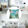 thumbnail image 5 of Fenyluxe The Art of Palm Trees Green hrow Pillow Covers 2pcs Throw Pillows for Couch Sofa Outdoor Pillow Inserts Pillow Cases Decorative Pillows for Bed White, 5 of 7