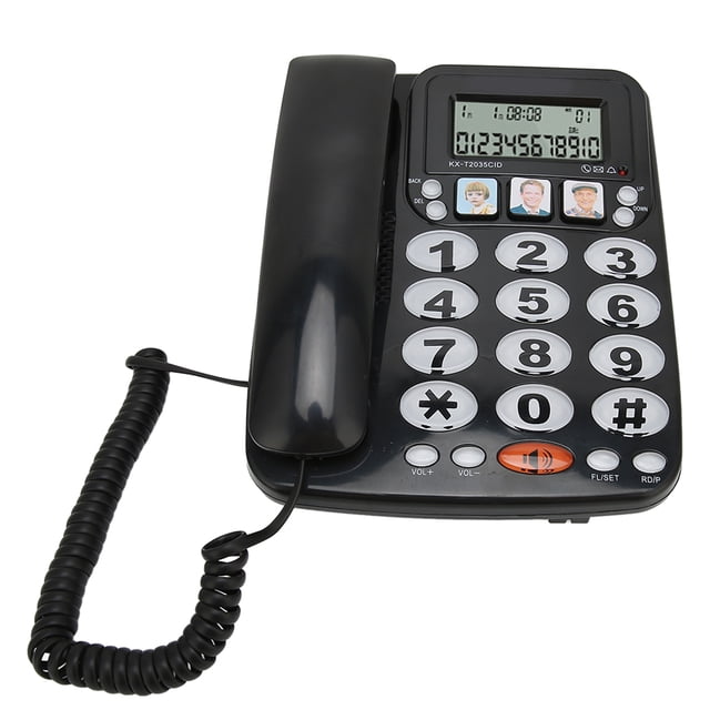 Teléfono con cable, Teléfono con cable Identificador de llamadas Escritorio Teléfono fijo Teléfono fijo con cable Materiales ecológicos